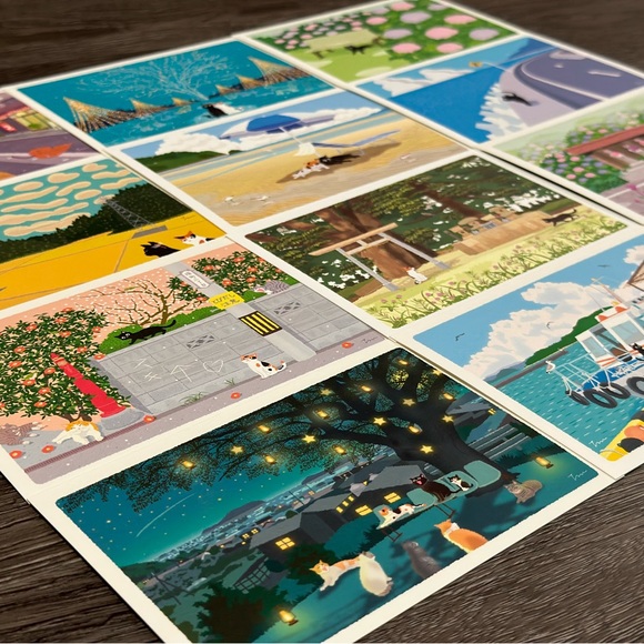 Kittens Travel Life in Japan Postacard Set ❘ Postal (12 sheets of 12 patterns) - Picture 4 of 16